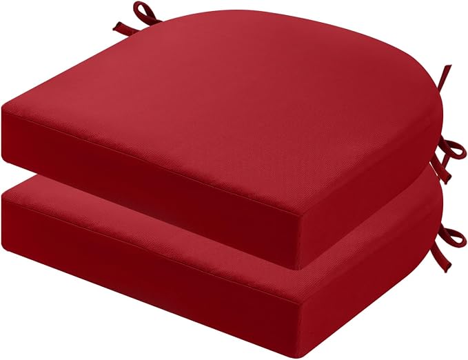 idee-home Outdoor Chair Cushions Set of 2, Thick 19" x 19" x 3" Outdoor Seat by idee-home