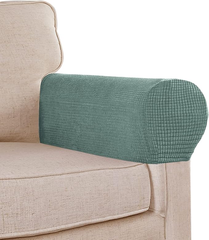 Sage Stretch Sofa Arm Covers by L.VICTEX
