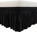MEILA Wrap Around Bed Skirt Three Fabric Sides Elastic Dust Ruffled 18 Inch by MEILA