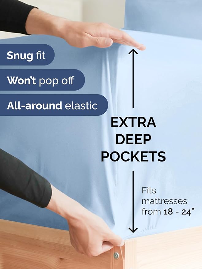 Extra Deep Twin Fitted Sheet - Image 2