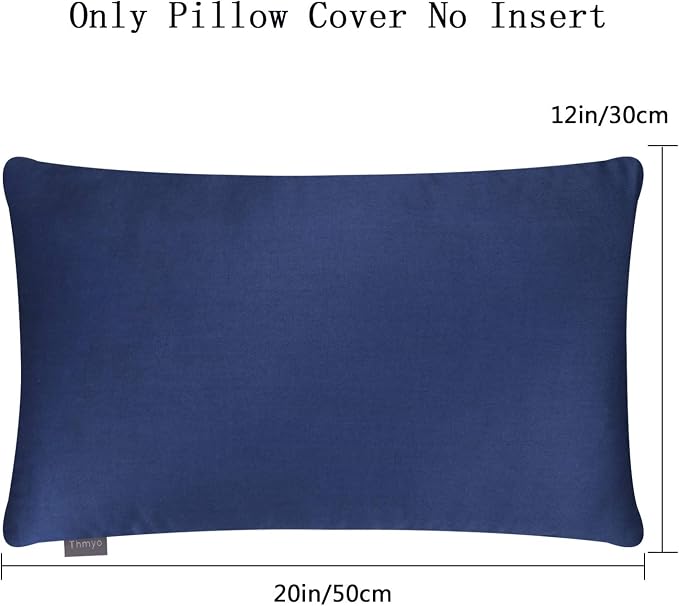 Thmyo 4-Pack 100% Cotton Lumbar Comfortable Solid Decorative Throw Pillow Case - Image 4