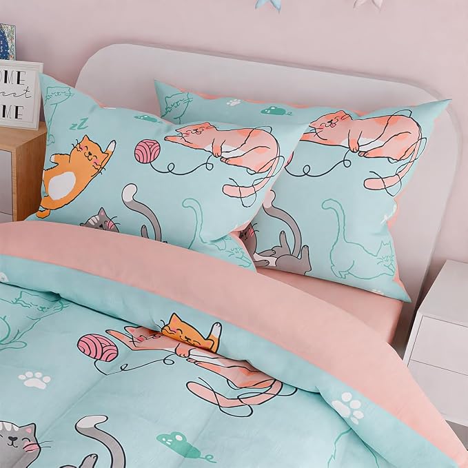 SANDJEST Cat Comforter Set Full - Image 5