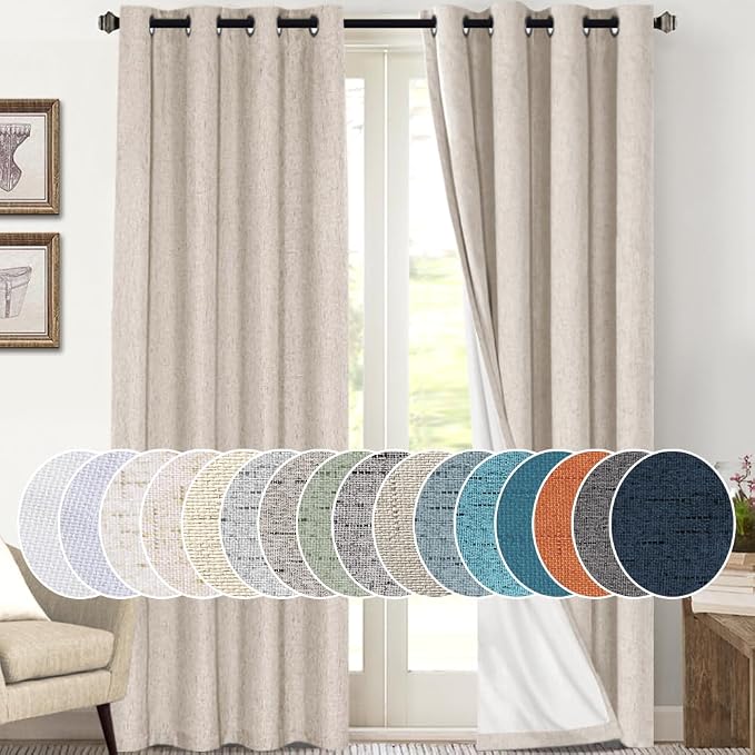 PrinceDeco Linen Blackout Curtains by PrinceDeco