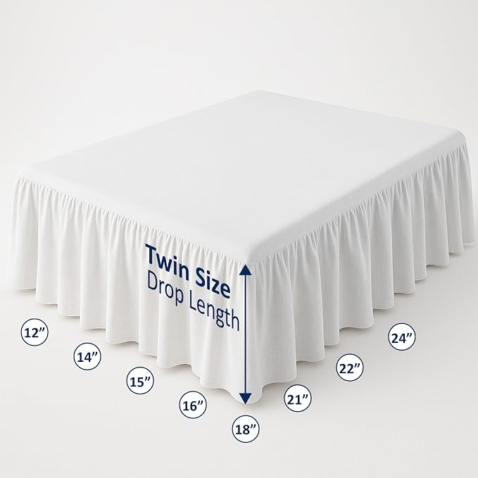 Ruffled Bed Skirt with Split Corners-Dust Ruffle - Image 5