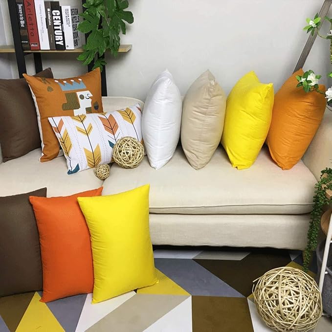 4-Pack 100% Cotton Comfortable Solid Decorative Throw Pillow Case Square - Image 5