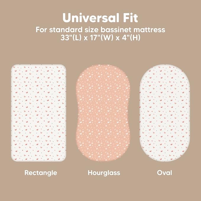 2-Pack Baby Bassinet Sheets Girl, Boy - Image 3
