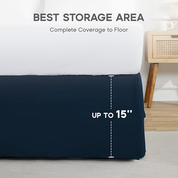 SONIVE King Bed Skirt, Classic Tailored Easy Fit Brushed Microfiber Skirts - Image 5