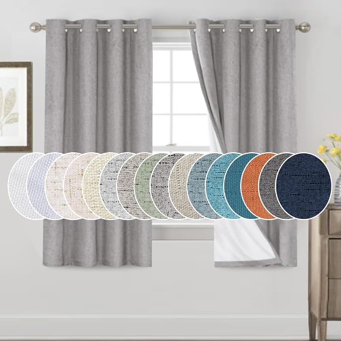 PrinceDeco Blackout Curtains for Bedroom 63 Inches Long 2 Panels Room Darkening by PrinceDeco