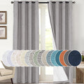 PrinceDeco Light Grey Linen Blackout Curtains by PrinceDeco