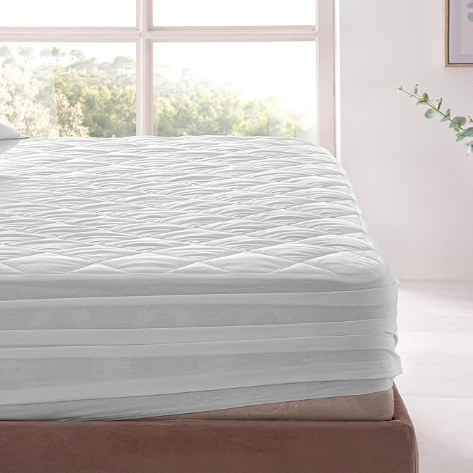 YATAS BEDDING Perle Quilted Fitted Mattress Protector, Machine Washable and - Image 5