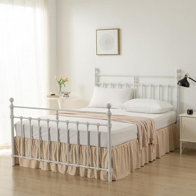 Tufted Dot Bed Skirt QueenSize Ruffled Bed Skirt - Image 7