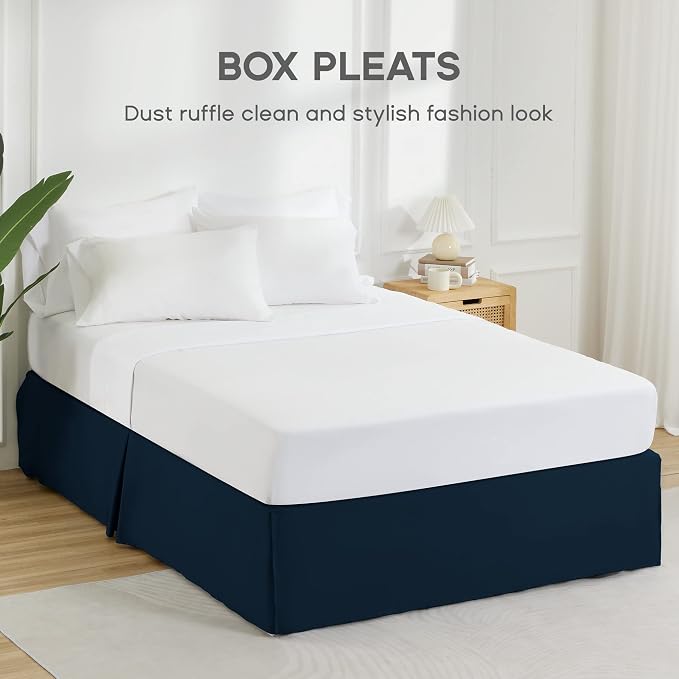 SONIVE King Bed Skirt, Classic Tailored Easy Fit Brushed Microfiber Skirts - Image 2