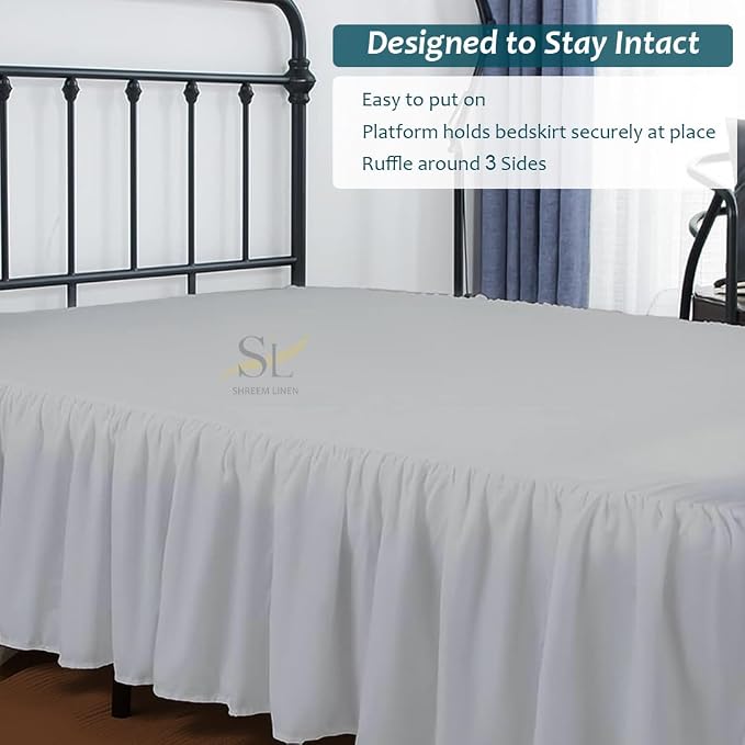 Shreem Linen Ruffled Bed Skirt - Image 9