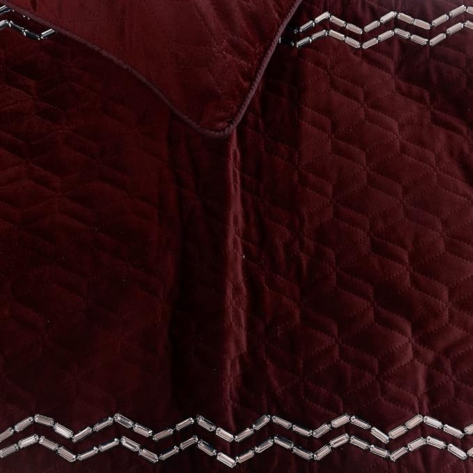 The HomeCentric King Queen Twin Deep Wine Decorative Twin 53"x18" Bed Runner - Image 4