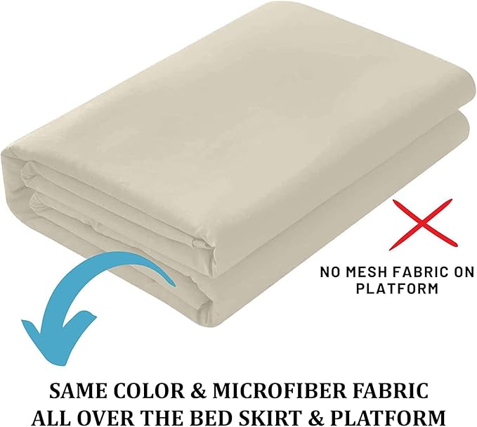 SKY BEDDINGS - King Size Ruffled Bed Skirt - 14 Inch Drop Dust Ruffle Bed Skirt - Image 5