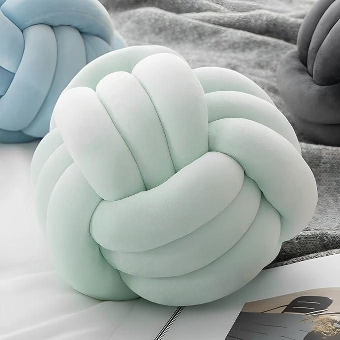 Knot Ball Pillows, Round Throw Pillow Cushion Home Decoration Soft Plush Pillow - Image 2