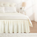 RIMELA Bed Skirts Full Size Cream Dust Ruffle 15 Inch Drop, Wrap Around Elastic by RIMELABedSkirt