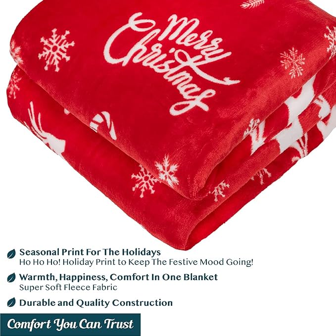 PAVILIA Premium Christmas Sherpa Throw Blanket | Christmas Decoration Gift - Image 9