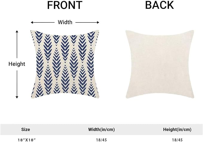 BETGINY Navy Blue Boho Pillow Covers 18 x 18 Inch Pack of 2, Bohemian Ethnic - Image 2