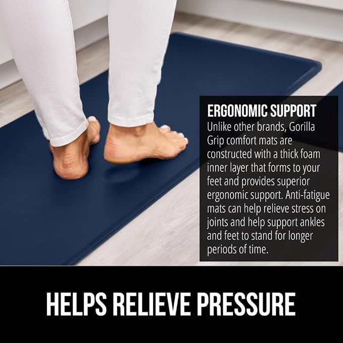 GORILLA GRIP 2 Pack Comfortable Cushioned Kitchen Mats - Image 3