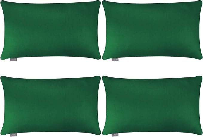 4-Pack 100% Cotton Lumbar Comfortable Solid Decorative Throw Pillow Case by Thmyo