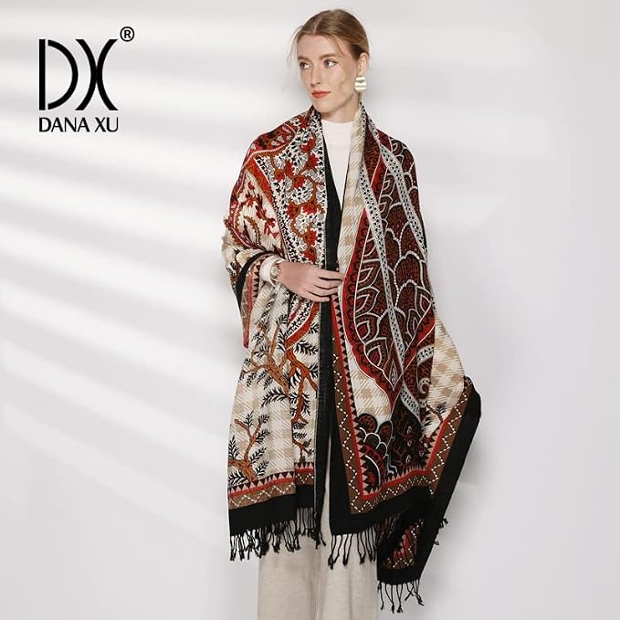DANA XU 100% Merino Wool Pashmina Shawl - Image 7