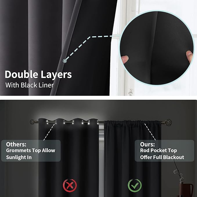 BGment Thermal Insulated 100% Blackout Curtains - Image 6