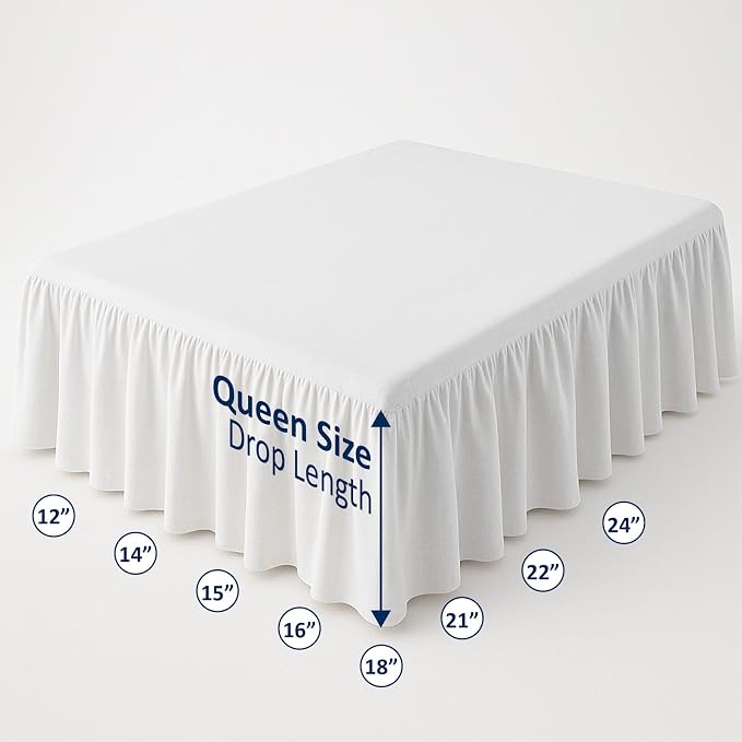 Ruffled Bed Skirt with Split Corners-Dust Ruffle - Image 5