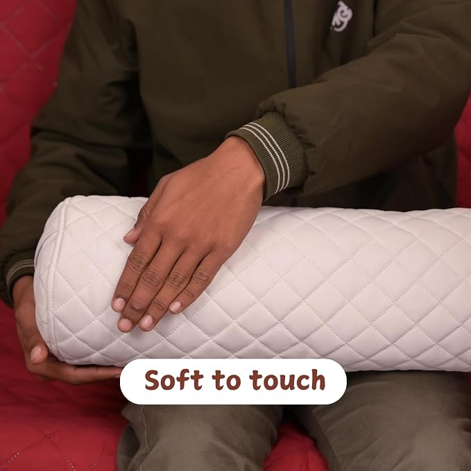Neck Roll Pillow Cushion Cover, 16x6 Inch Full Moon Round Bolster Pillow Case - Image 6