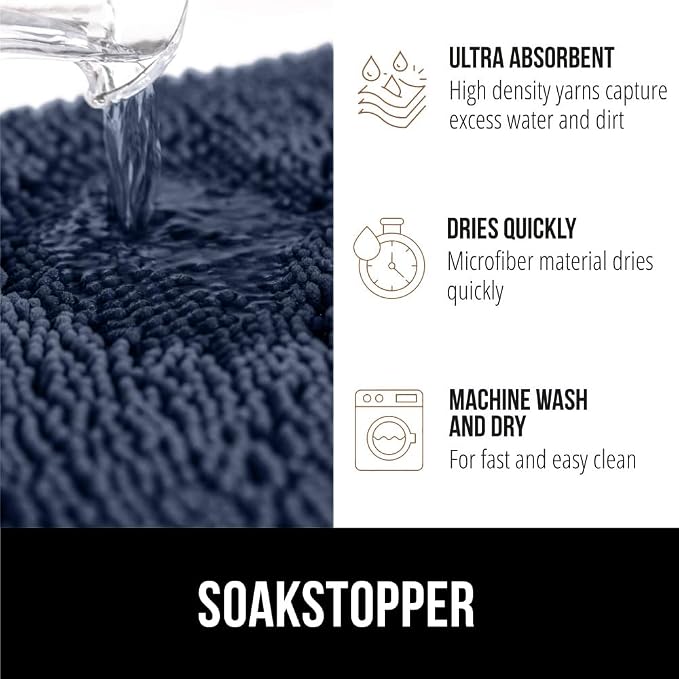 GORILLA GRIP SOAKSTOPPER Dog Door Mat, 30x20 Machine Washable Rug Absorbent - Image 4