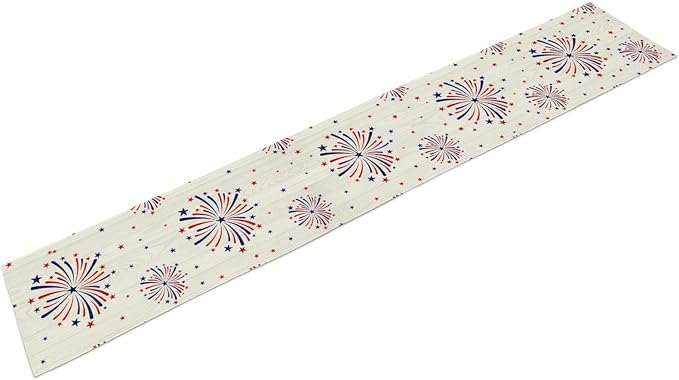 Fireworks Table Runner, 4th of July Patriotic Memorial Day American - Image 8