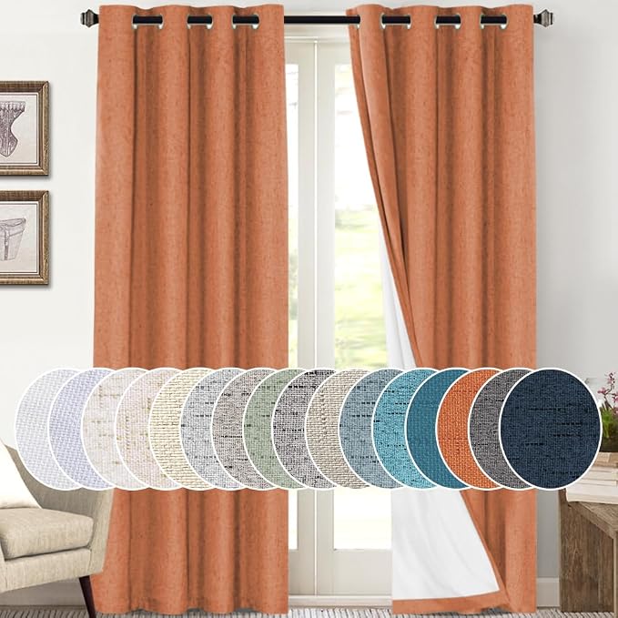 PrinceDeco 100% Absolutely Blackout Linen Curtains by PrinceDeco