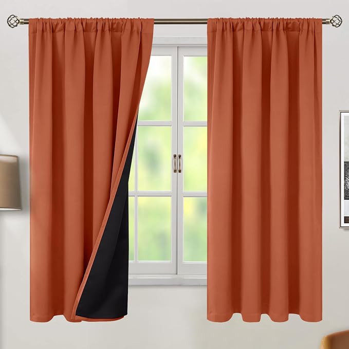 BGment Terracotta 100% Blackout Curtains by BGment