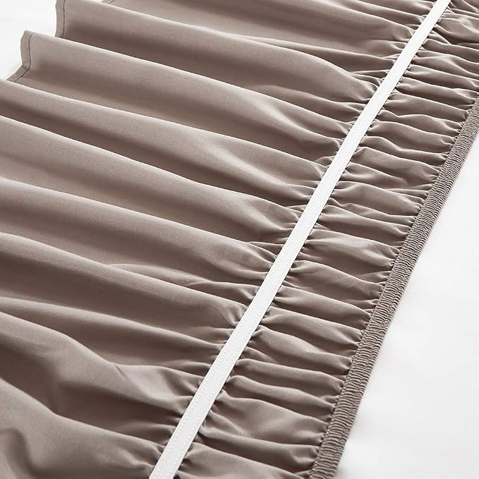 MEILA Wrap Around Bed Skirt Three Fabric Sides Elastic Dust Ruffled 16 Inch - Image 4