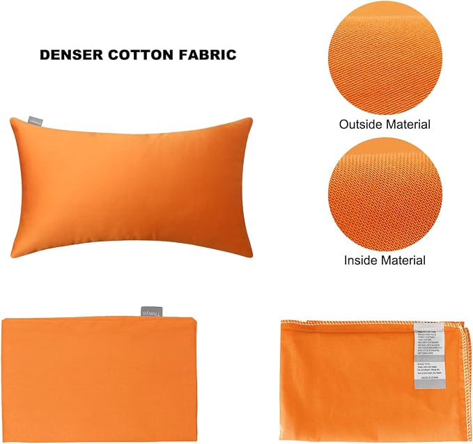Thmyo 4-Pack 100% Cotton Lumbar Comfortable Solid Decorative Throw Pillow Case - Image 6