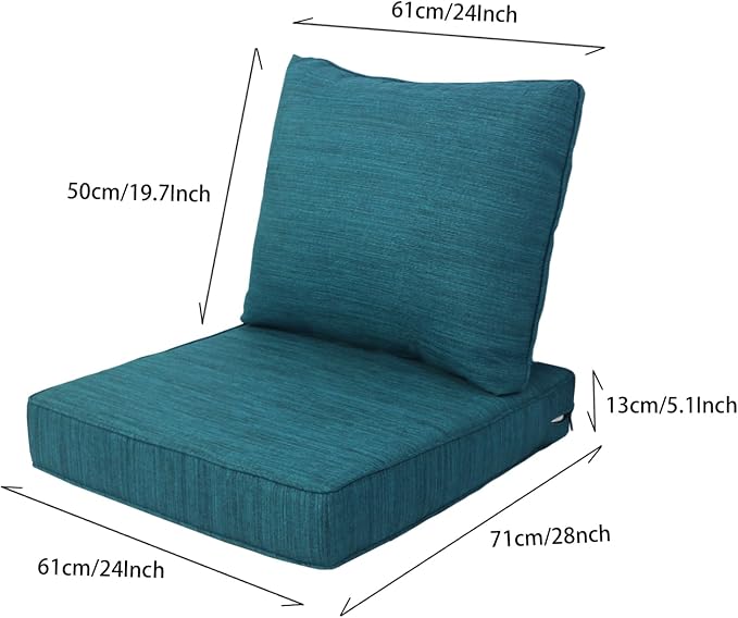 Goodgoods 24x28 inch Outdoor/Indoor Deep Seat Cushions Set of 2 Deep Seat - Image 2