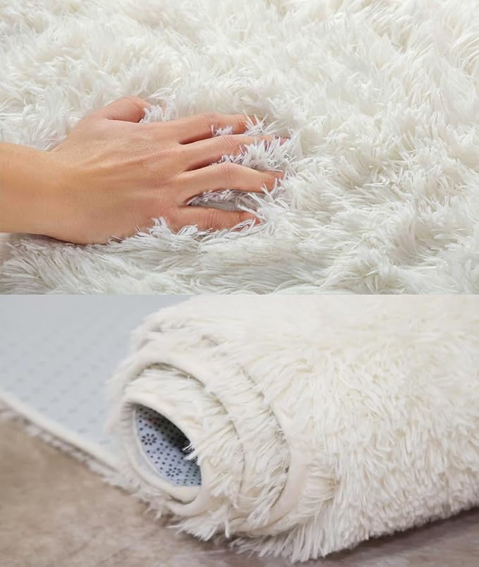 Kate Photography Floor Mats Super Soft PV Fur Rug Fluffy White Plush Area Carpet - Image 4