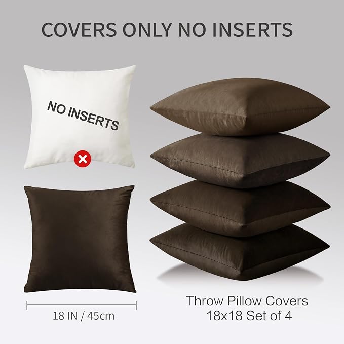 18x18 Inches Dark Brown Series Pillow Covers - Image 2