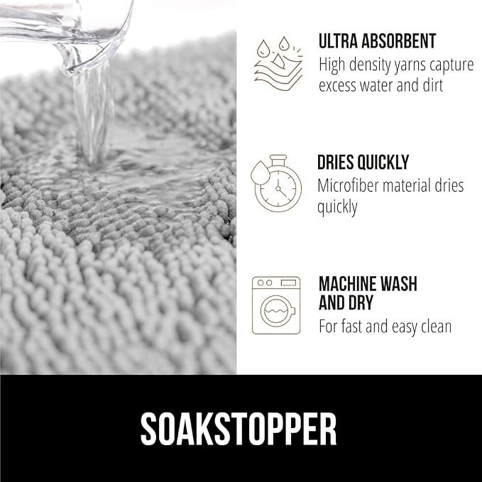 GORILLA GRIP SOAKSTOPPER Dog Door Mat, 70x24 Machine Washable Rug Absorbent - Image 4