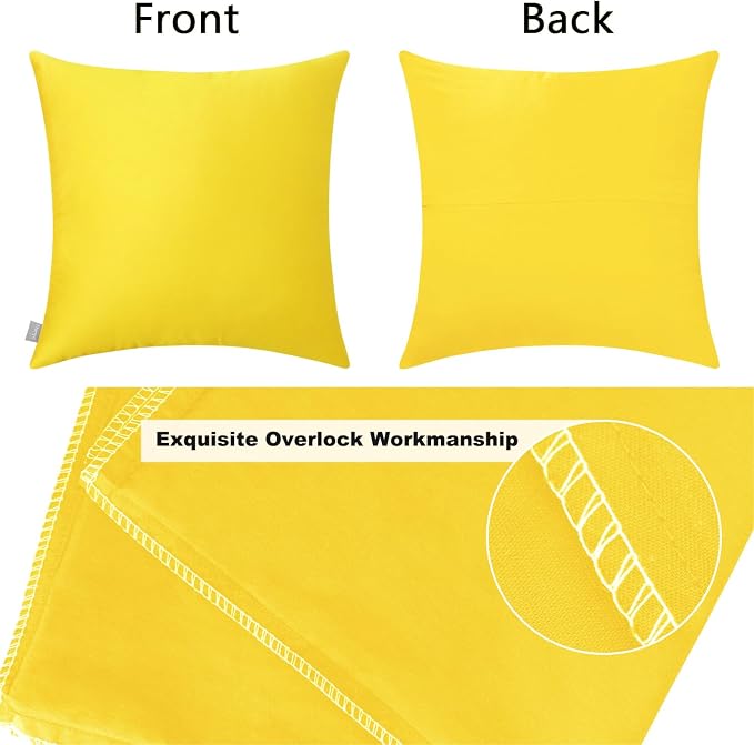 4-Pack 100% Cotton Comfortable Solid Decorative Throw Pillow Case, Thmyo Square - Image 7