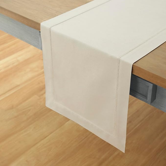 Solino Home Linen Hemstitch Table Runner 48 Inches - Image 2