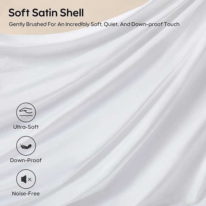 Goose Feather Down Fiber Standard Pillow Single Pack, Luxury 3-Chamber Pillows - Image 3