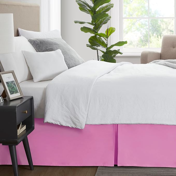Nestl Light Pink Twin Bed Skirt - Image 3