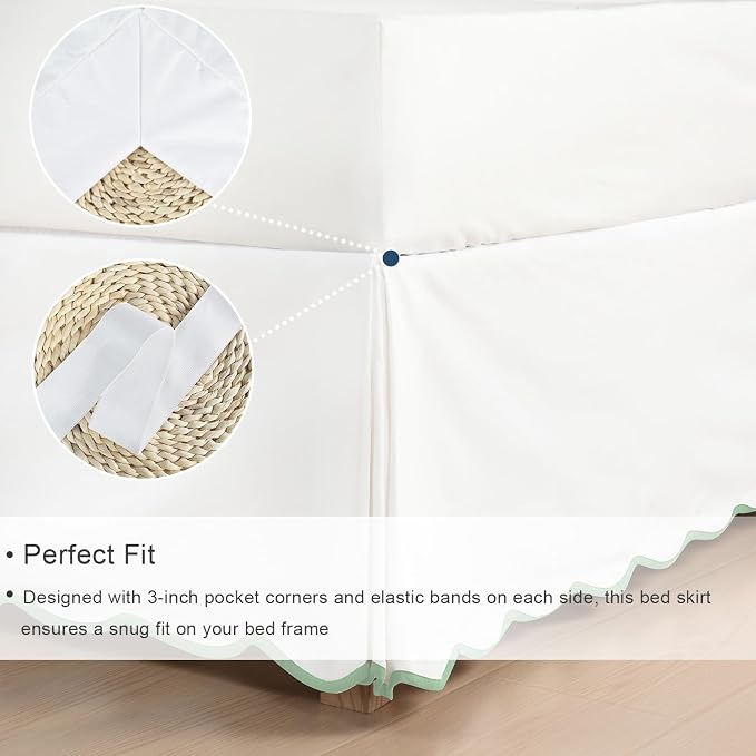 HIG Off-White Chic Queen XL Bed Skirt - Image 3