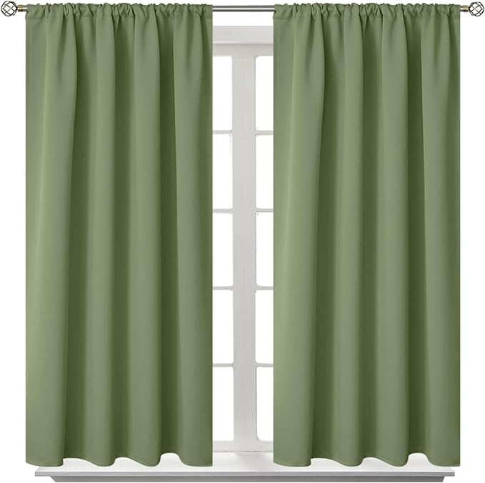 BGment Olive Green Blackout Curtains 54 Inches Length by BGment
