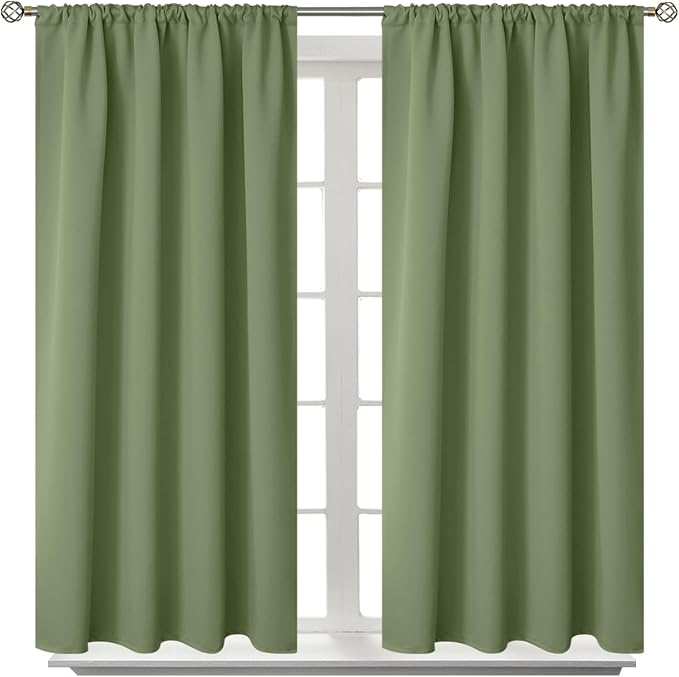 BGment Olive Green Blackout Curtains 48 Inches Length by BGment