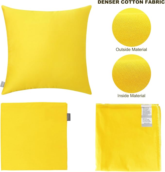 4-Pack 100% Cotton Comfortable Solid Decorative Throw Pillow Case, Thmyo Square - Image 5