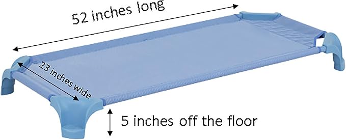 Sprogs Heavy-Duty Stackable Standard Size 52"L Daycare Cots - Image 6