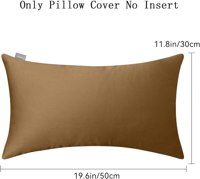 Thmyo 4-Pack 100% Cotton Lumbar Comfortable Solid Decorative Throw Pillow Case - Image 7