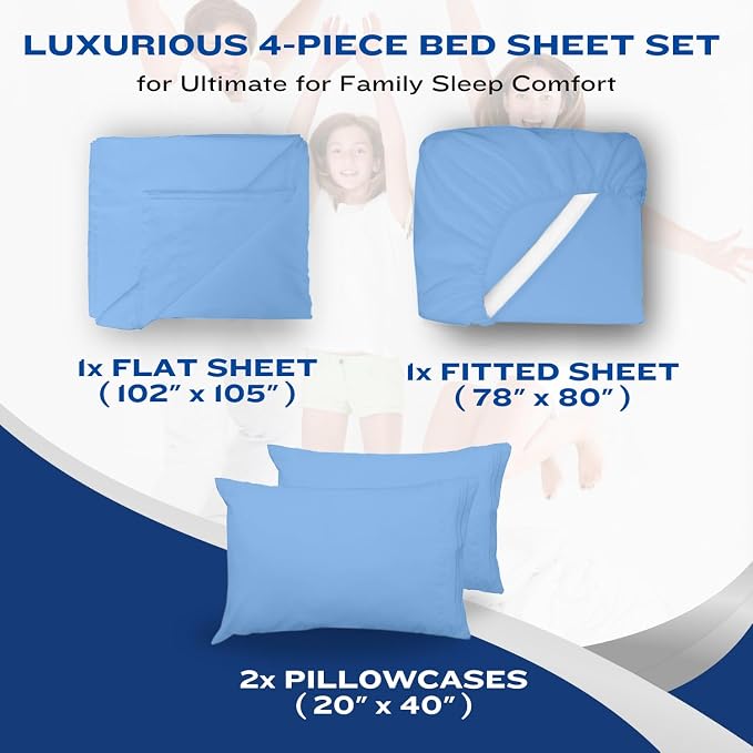 DREAMCARE King Size Sheets Set – 4 pcs Cooling Sheets – up to 21” Deep Pocket - Image 8
